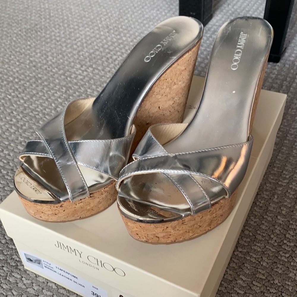 Jimmy Choo silver slides